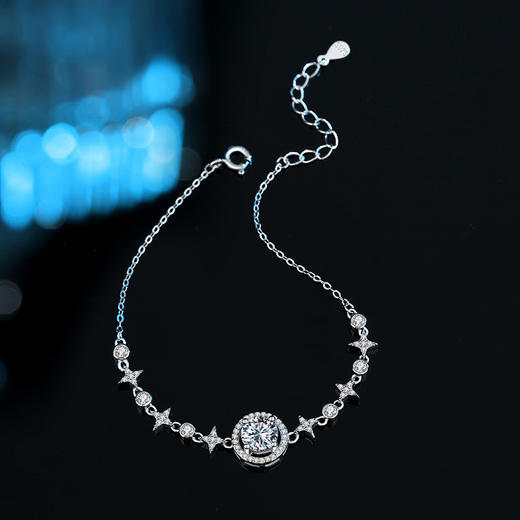 【满天星】纯银莫桑钻1克拉四爪莫桑石手链【JHY-A000519B】 商品图3