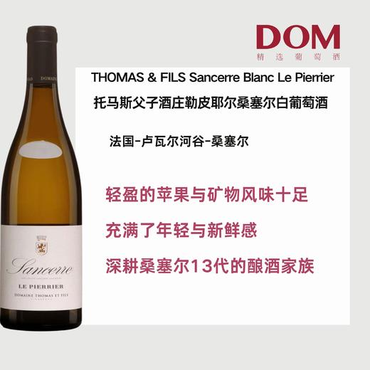 托马斯父子酒庄勒皮耶尔桑塞尔白葡萄酒 THOMAS & FILS Sancerre Blanc Le Pierrier 商品图0