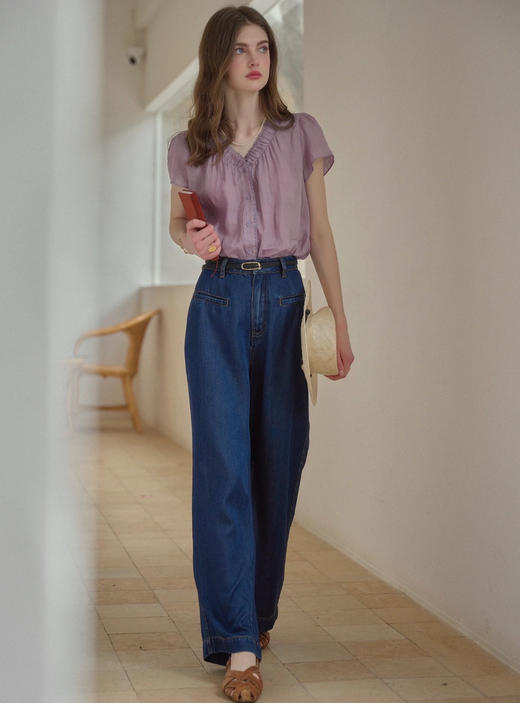 ✨“优雅氛围感”淡牵牛紫苎麻上衣💜定织定染色｜100%苎麻是舒适有筋骨的天然优质面料 商品图6