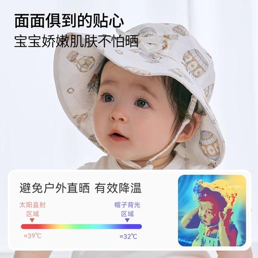 【云优选】BUBBLE TREE婴儿防晒帽夏季宝宝遮阳帽男孩女童太阳帽大帽檐0-3岁 商品图3