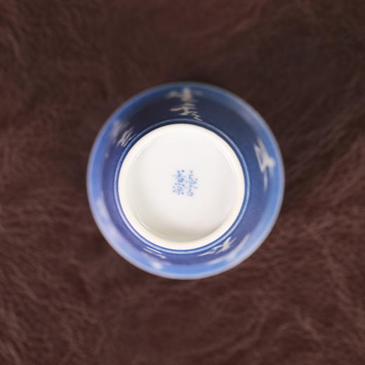 【忘言】洒蓝留白诗文杯 款三 曰何茶器 商品图4