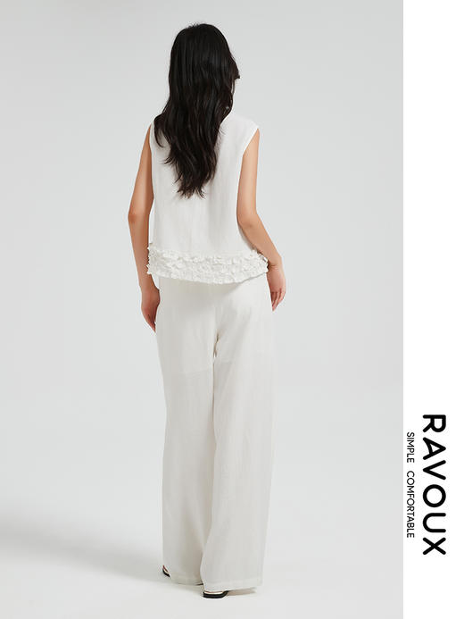 272049927荷叶下摆麻料上衣 商品图5