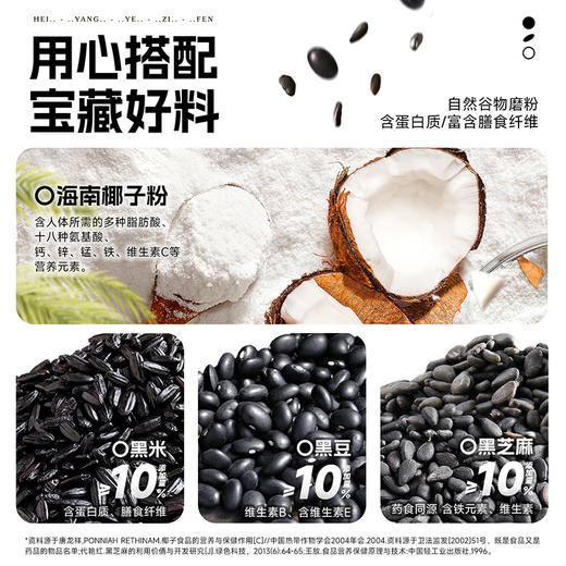 南国黑养椰子粉独立包装冲泡方便速食营养早餐椰浆粉五黑粉代餐粉  养黑椰子粉 300g 商品图2