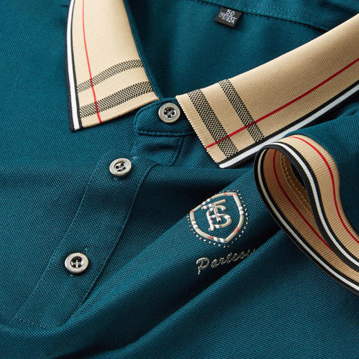 桑蚕丝男士polo衫休闲纯色男士T恤polo衫中年翻领时尚男POLO   PSL-8521 商品图3