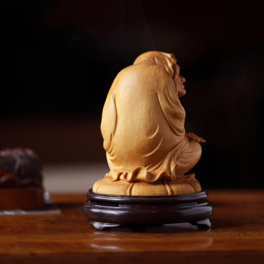 【青山特惠】黄杨木【长眉罗汉】香炉 摆件 整木雕成，b13 商品图3