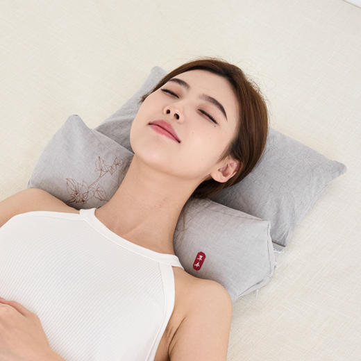自然醒棉麻三角桥荞麦二合一组合枕芯护颈牵引枕草本多功能枕可拆洗XK 商品图1