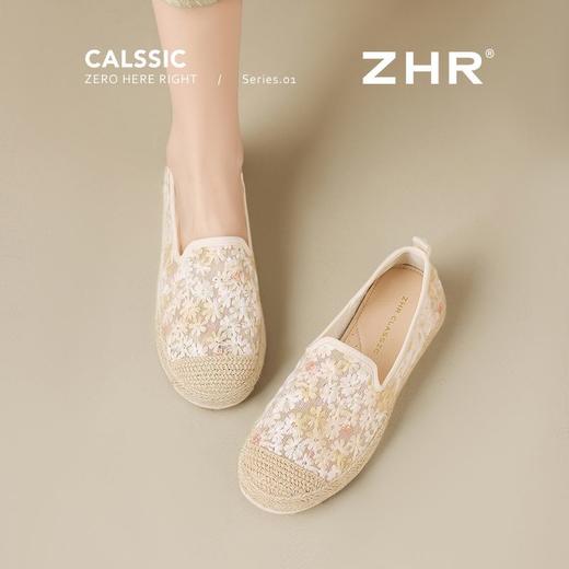 ZHR则则蕾丝透气一脚蹬渔夫鞋2025新款网纱复古单鞋气质百搭女鞋 商品图6