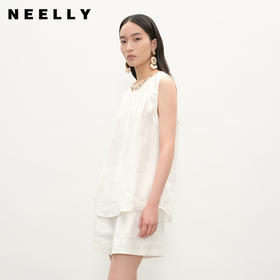 NEELLY纳俪商场同款夏新款显白休闲无袖上衣两件套女百搭时尚套装N25061Z01187