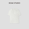 ROMI STUDIO 桑蚕丝亚麻棉混纺Polo领轻薄宽松短袖T恤 RWCRSG3755 商品缩略图0