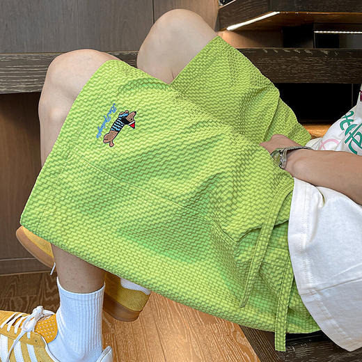 【YW】无忧购速干短裤男款夏季篮球运动五分裤美式多巴胺泡泡纱刺绣宽松休闲裤A001DK5863（截单后3-5天发货） 商品图6