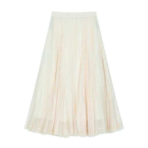 NEELLY纳俪商场同款夏季新款气质褶皱半身裙女百搭高腰灵动长裙N25071E01018 商品图3