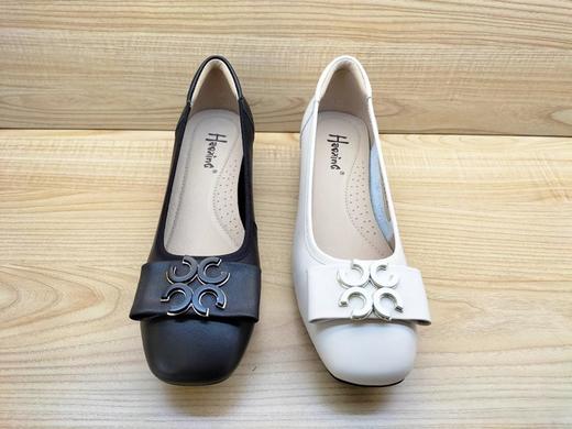 豪行真皮休闲女鞋23167782舒适中跟时尚方头浅口单鞋 商品图4