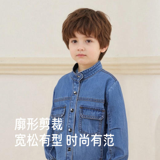 【商场同款】英氏儿童外套秋冬季保暖纯棉男童外出休闲牛仔外套 商品图2