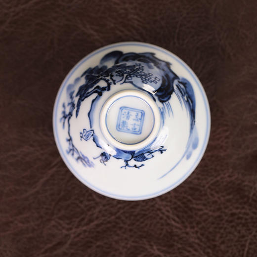 【忘言】青花薄胎山水功夫茶杯 曰何文人器 商品图5