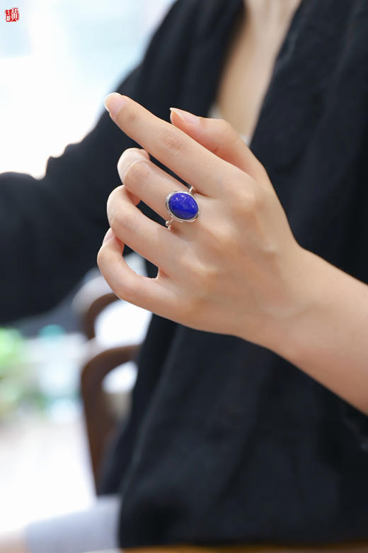 【幽韵风华】天然青金石戒指 商品图2