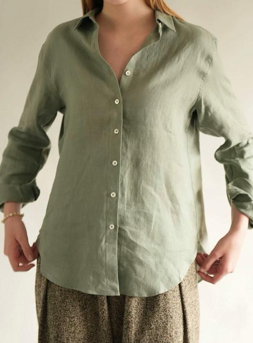Jai 酸柠绿/鼠尾草绿法国亚麻1号衬衫 商品图4