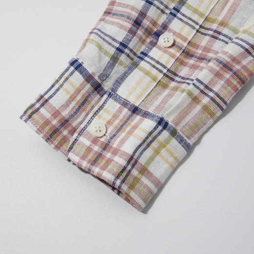 ROMI STUDIO 100%色织亚麻轻柔宽松复古格纹衬衣 RWCRS94201 商品图4