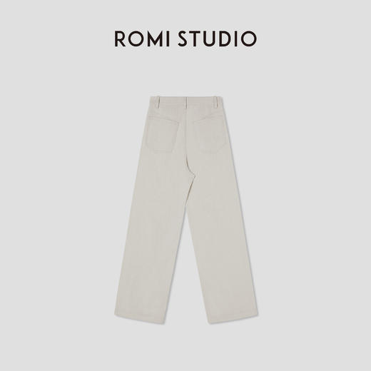 ROMI STUDIO“复古松弛”亚麻棉混纺斜纹宽松阔腿休闲裤 RWCSXM1701 商品图1