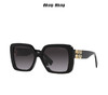 MIU MIU缪缪 简约 镜腿 Logo 醋酸纤维 不规则形 太阳眼镜 女款 黑色（AN） 商品缩略图0
