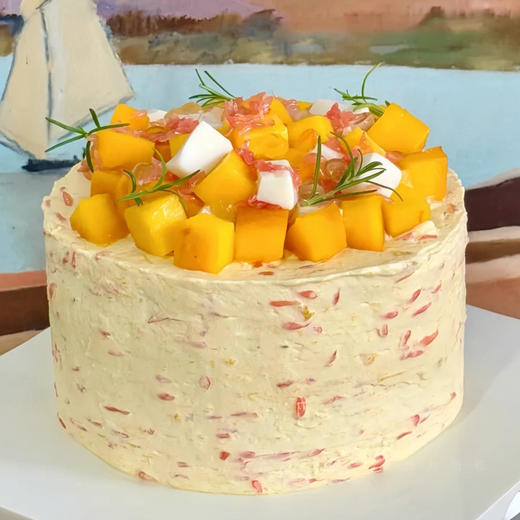 【夏日·杨枝甘露】满满西柚果肉与香芒-特调奶油水果夹心蛋糕 商品图0