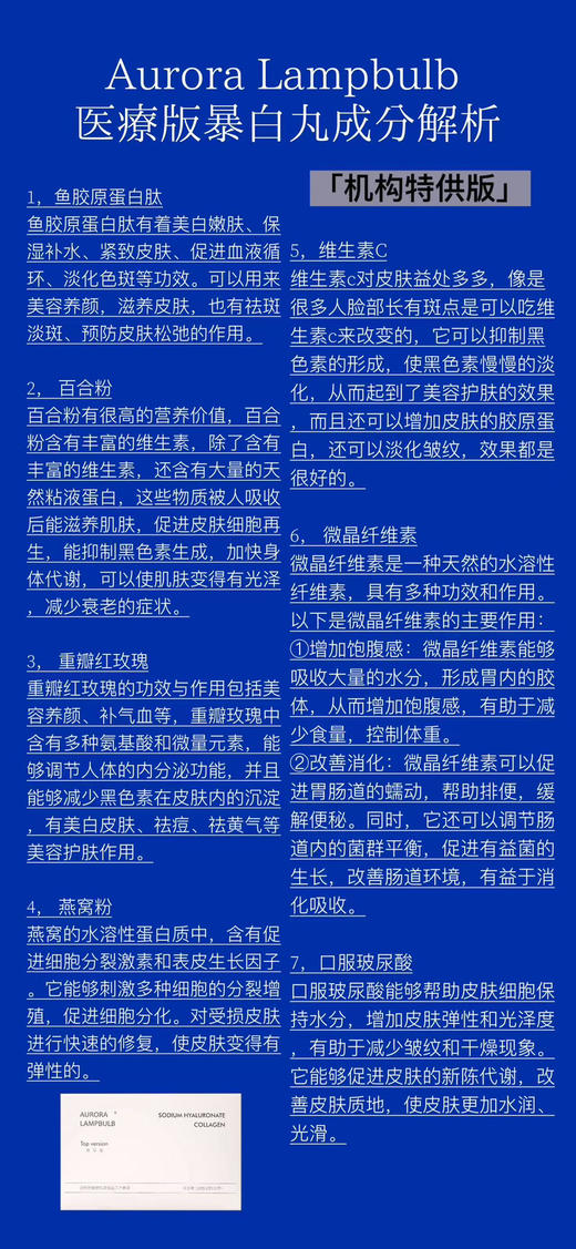 医疗版暴白丸浓度比普通版高三倍贵妇美白提亮肤色30片装/盒 商品图5