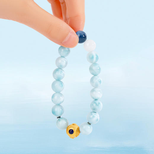 五行“喜水”系列 富有四海 海纹石手链串 商品图3