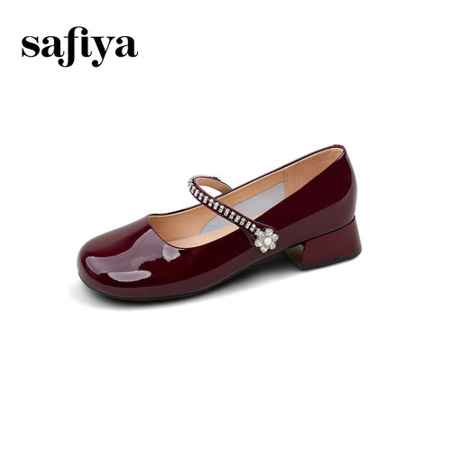 Safiya/索菲娅2025法式浅口一字带闪钻气质百搭甜美玛丽珍鞋SFD3111411 商品图1