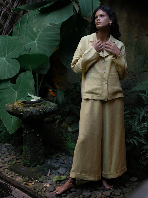 Jai  浅黄色Sue京都色织亚麻外套 商品图13