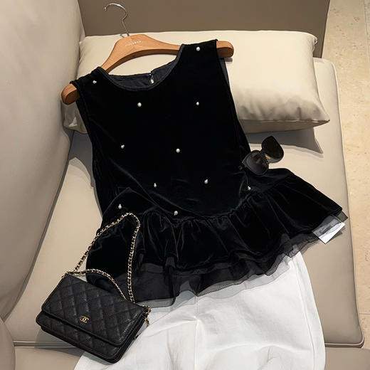 【不退不换】良木礼真丝丝绒上衣（2666） 商品图3