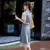 2025年夏季蕾丝牛仔拼接连衣裙(配腰带)温柔淑女风连衣裙YLFS8998 商品缩略图4