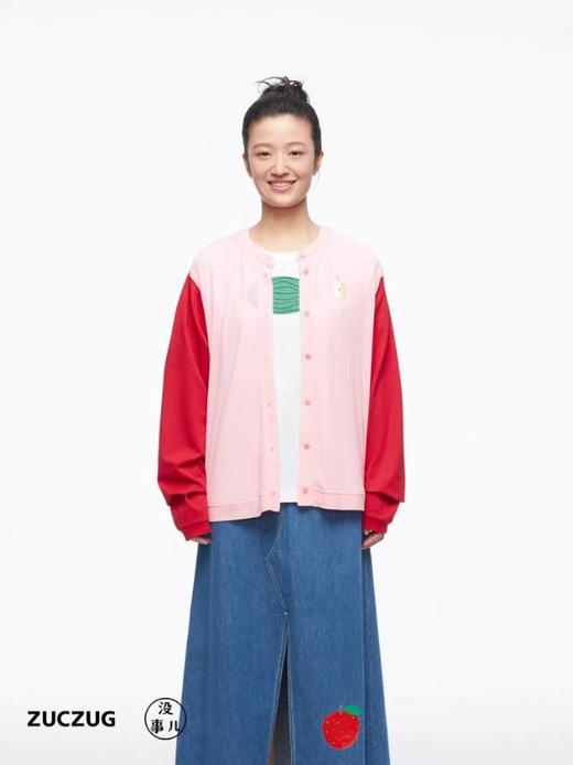 2楼素然拼接针织布开衫吊牌价895 商品图0