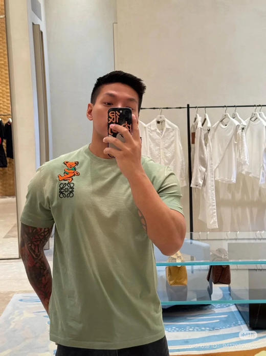 625-2 独家圆正 lew小熊刺绣 男女同款 宽松短袖 水洗做旧 柔韧软糯 商品图6