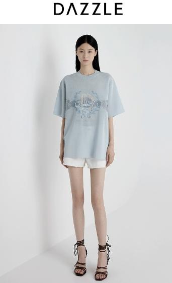 【大都会】DAZZLE 地素短袖25夏新款盐系可露丽轻薄针织衫 商品图0