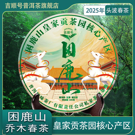 2025春茶 吉顺号困鹿山春茶乔木茶醇料普洱茶生茶饼100克 商品图6