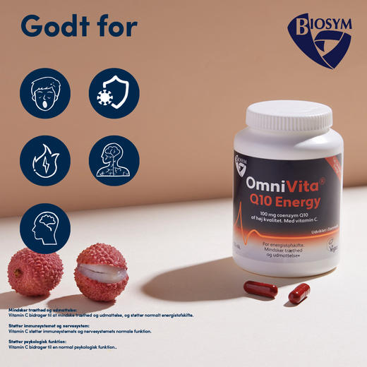[丹麦]Biosym Omnivita Q10能量胶囊100粒. Biosym OmniVita Q10 Energy 100 caps. 商品图1
