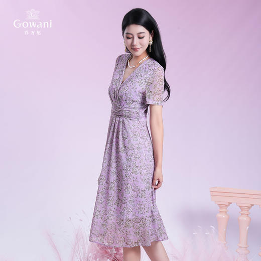 乔万尼新品夏日法式茶歇风碎花连衣裙ED2E506 商品图1