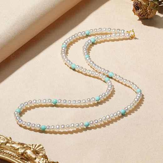 XXK33700208YXX400000 潮宏基CHJ 轻法式18k金珍珠项链彩金颈饰淡水珠简约时尚礼物女 商品图2