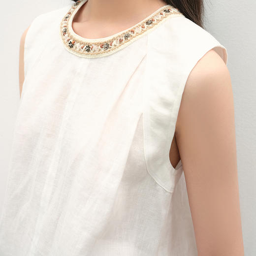 NEELLY纳俪商场同款夏新款显白休闲无袖上衣两件套女百搭时尚套装N25061Z01187 商品图2