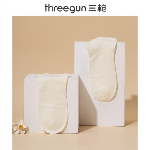 Threegun三枪 桑蚕丝混纺男船袜(1双装)-91337Z031 商品图3