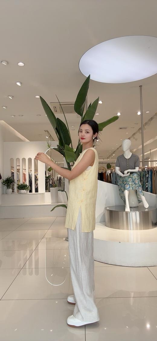 588850全亚麻均码阔版马甲背心，舒适透气百搭，侧开叉不紧绷，长度可遮臀遮腹 商品图6