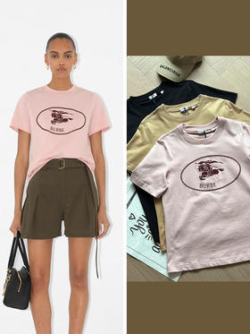 现货 THS-限时 女士 B家 骑士徽标印章款圆领T恤 3色 BH2605