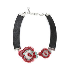 8055180748787 EMPORIO ARMANI 女式轻奢花朵亚文化皮带亚克力锁骨链朋克项链
