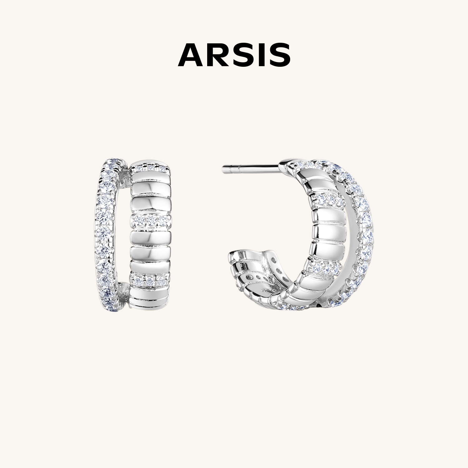 ARSIS｜自由搭配系列 双层蛇骨耳钉