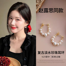 雀说复古美学！S925银针淡水珍珠耳环简约气质轻奢感小众设计感耳饰AL120038