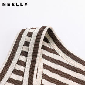 NEELLY纳俪商场同款夏季新款三色坑条针织马甲背心女轻薄软糯上衣N25071T01013