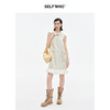 SELFWHO浅卡其半拉链背心连衣裙女2025夏新款拼接蓬松泡泡背心裙 商品缩略图1