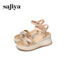 Safiya/索菲娅2025夏季时尚水钻坡跟厚底增高百搭休闲凉鞋SFD2115413 商品缩略图5