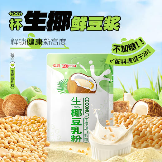 南国（nanguo）生椰豆乳粉 豆浆粉 黑芝麻粉  早餐营养冲泡奶  严选好食材  营养健康餐 商品图0