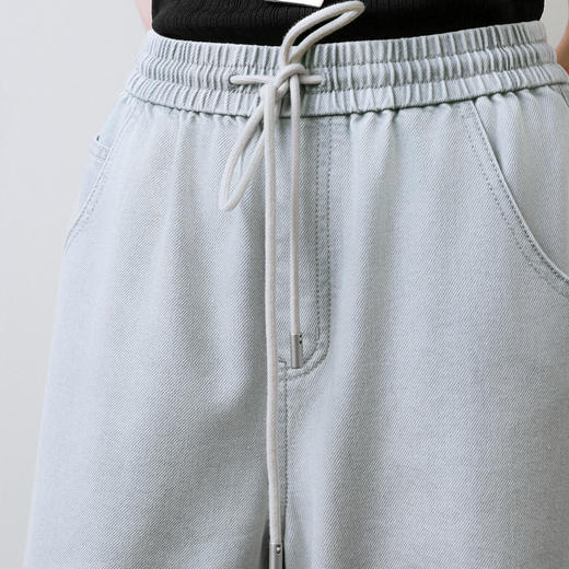 【商场同款】诗凡黎诗凡黎灰色阔腿牛仔裤2025夏新款休闲长裤3G4250701 商品图3