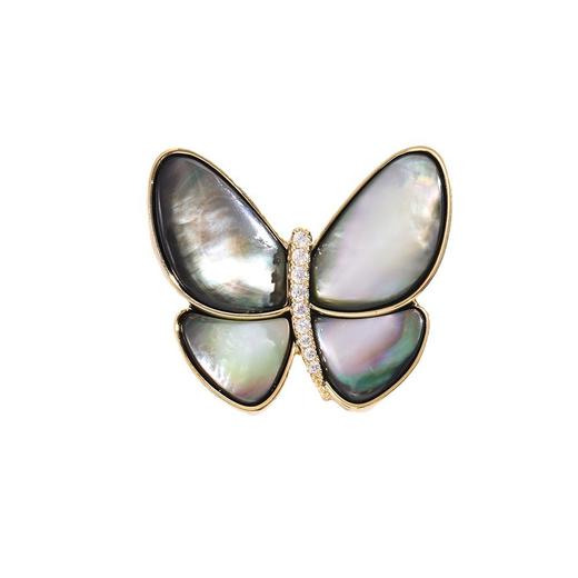 雀说装饰晚舟同款蝴蝶胸针高档气质天然海贝精致西装胸花配饰别针AL00 商品图4